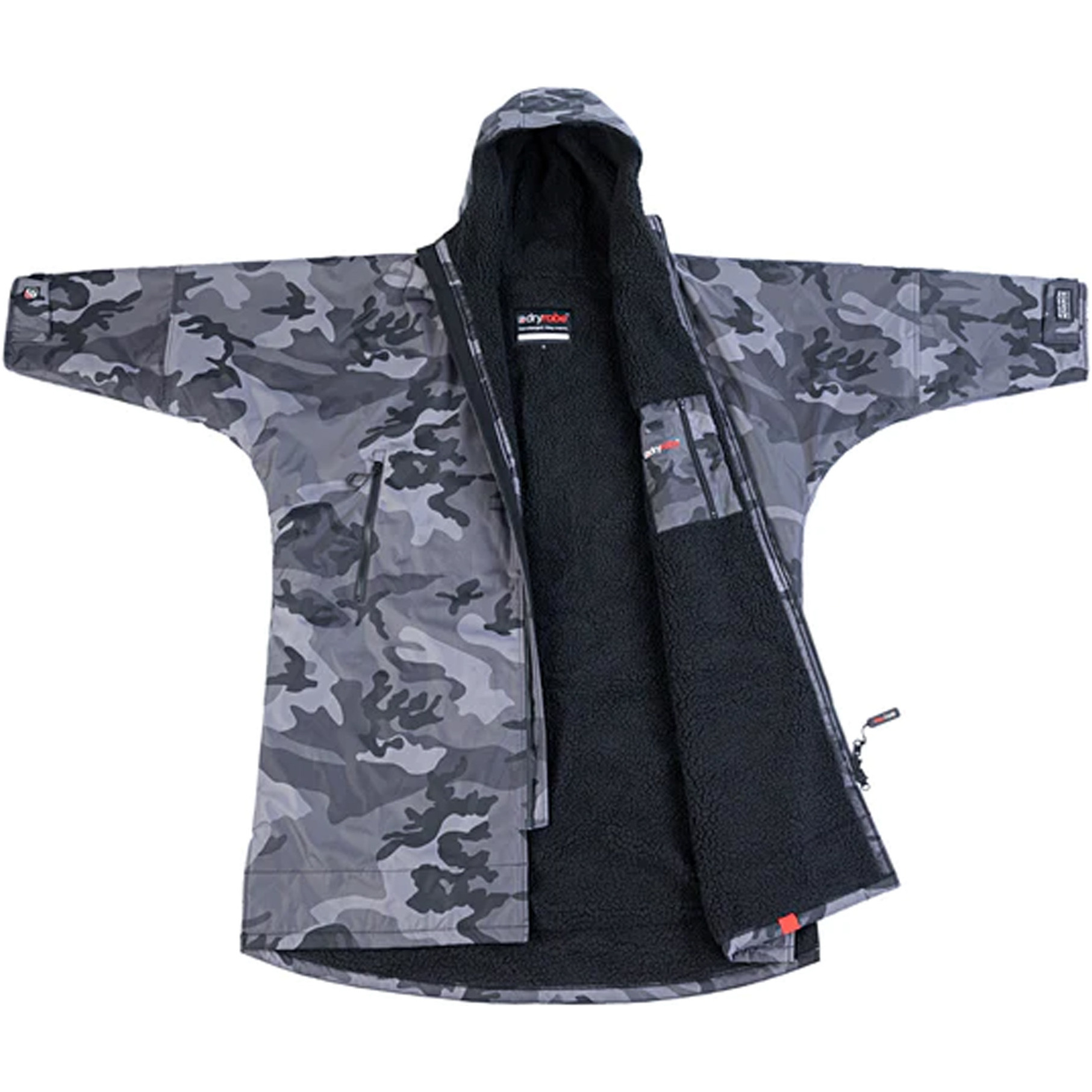 2026 Dryrobe Advance Long Sleeve Change Robe V3 DR104 - Black Camo / Black